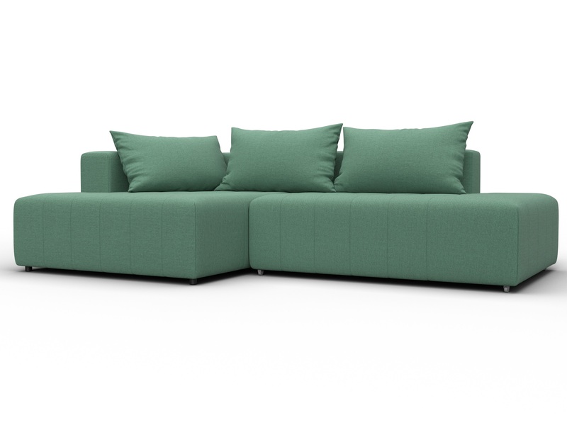 Диван угловой Лига-103 НПБ угол левый, Рогожка, Амур 11 зеленый