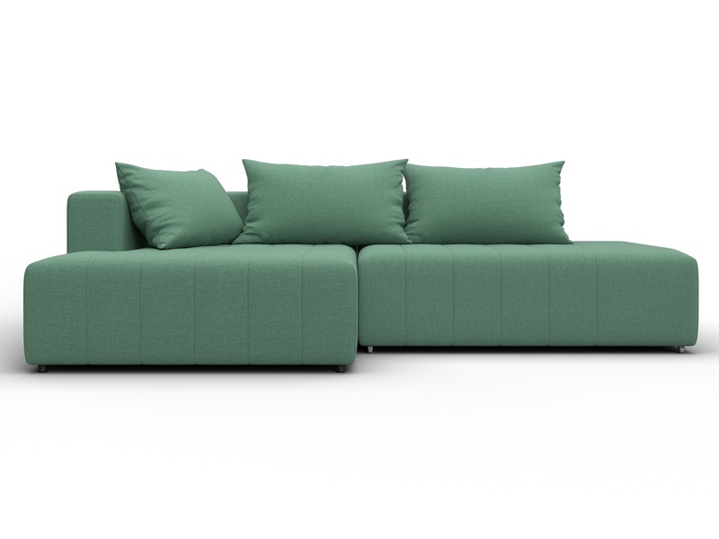 Диван угловой Лига-103 НПБ угол левый, Рогожка, Амур 11 зеленый