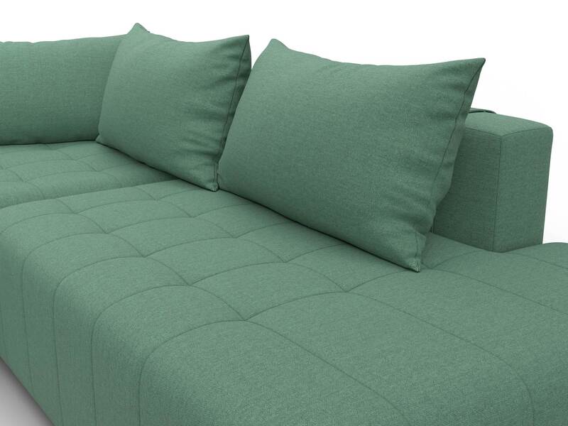 Диван угловой Лига-103 НПБ угол левый, Рогожка, Амур 11 зеленый