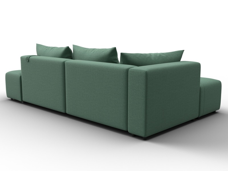 Диван угловой Лига-103 НПБ угол левый, Рогожка, Амур 11 зеленый