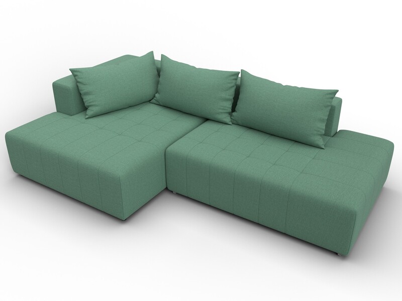Диван угловой Лига-103 НПБ угол левый, Рогожка, Амур 11 зеленый