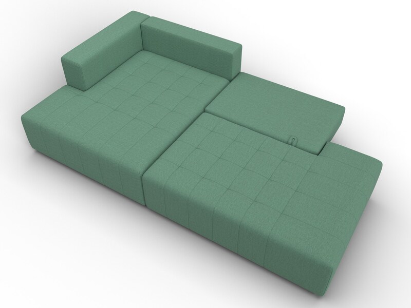 Диван угловой Лига-103 НПБ угол левый, Рогожка, Амур 11 зеленый