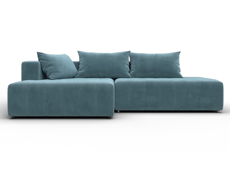 Диван угловой Лига-103 НПБ угол левый, Велюр, SEVEN 113 бирюзовый