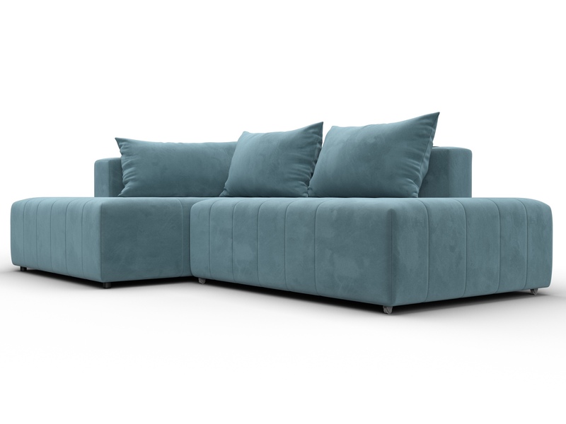 Диван угловой Лига-103 НПБ угол левый, Велюр, SEVEN 113 бирюзовый