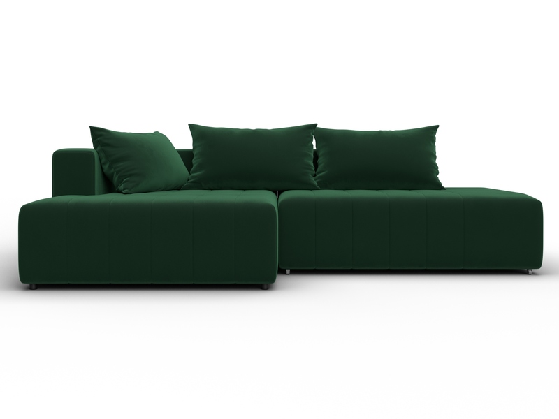 Диван угловой Лига-103 НПБ угол левый, Велюр, SEVEN 626 зеленый