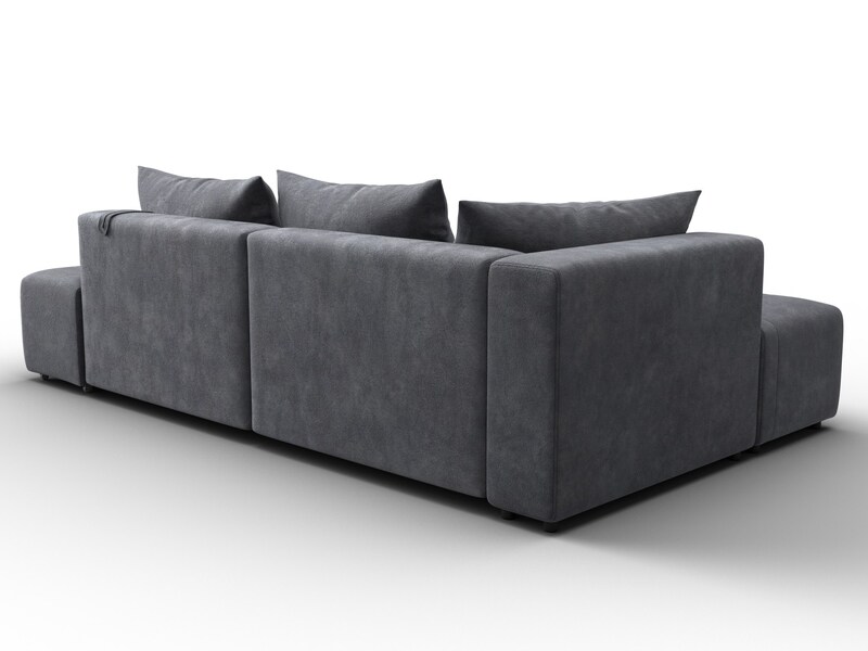 Диван угловой Лига-103 НПБ угол левый, Велюр, BRUT 16 темно-серый