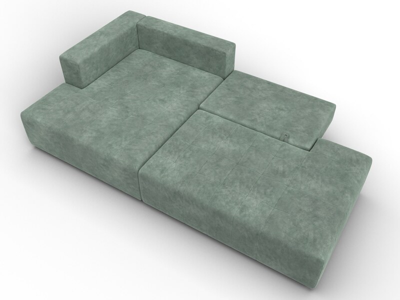 Диван угловой Лига-103 НПБ угол левый, Велюр, BRUT 08 зеленый