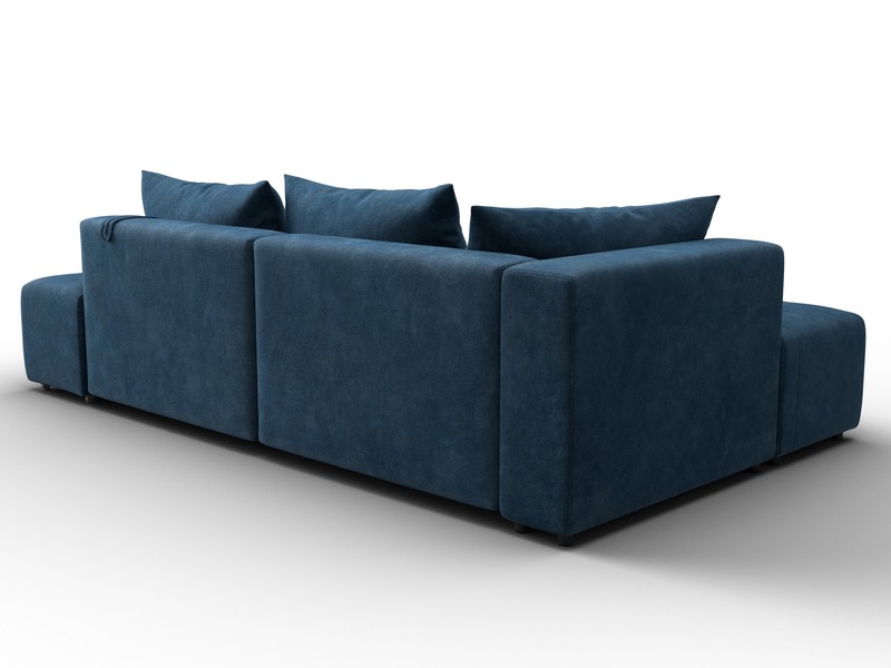 Диван угловой Лига-103 НПБ угол левый, Велюр, BRUT 11 синий