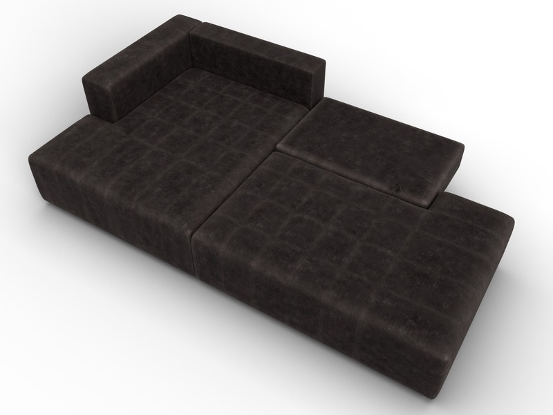 Диван угловой Лига-103 НПБ угол левый, Велюр, BRUT 17 коричневый