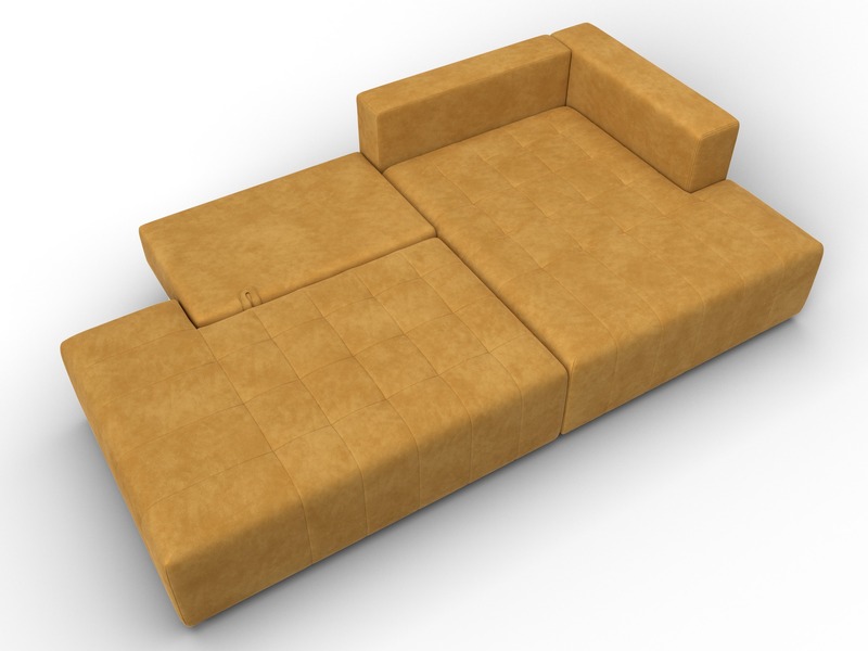 Диван угловой Лига-103 НПБ угол правый, Велюр, BRUT 10 желтый