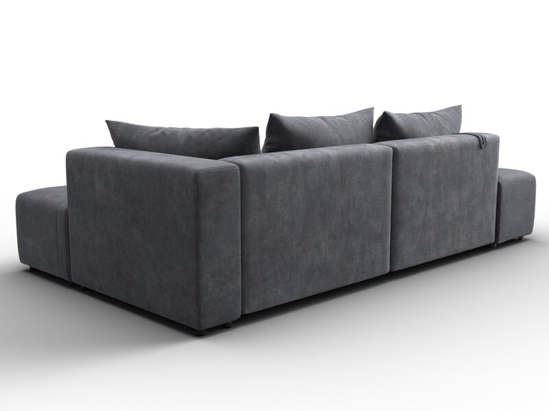 Диван угловой Лига-103 НПБ угол правый, Велюр, BRUT 16 темно-серый