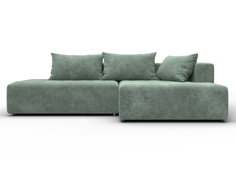 Диван угловой Лига-103 НПБ угол правый, Велюр, BRUT 08 зеленый