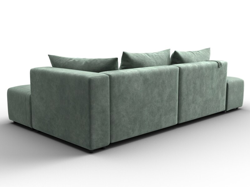 Диван угловой Лига-103 НПБ угол правый, Велюр, BRUT 08 зеленый