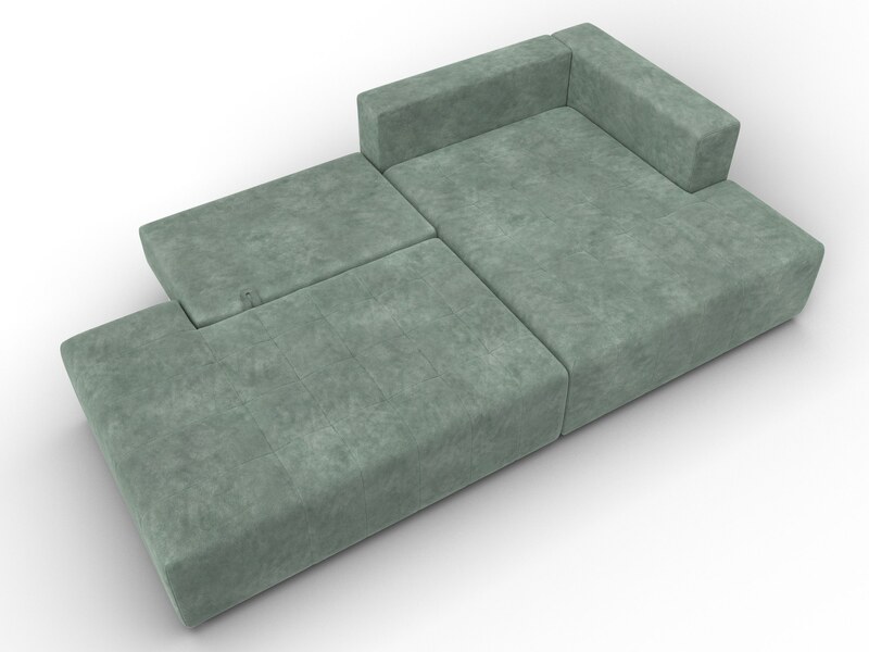 Диван угловой Лига-103 НПБ угол правый, Велюр, BRUT 08 зеленый
