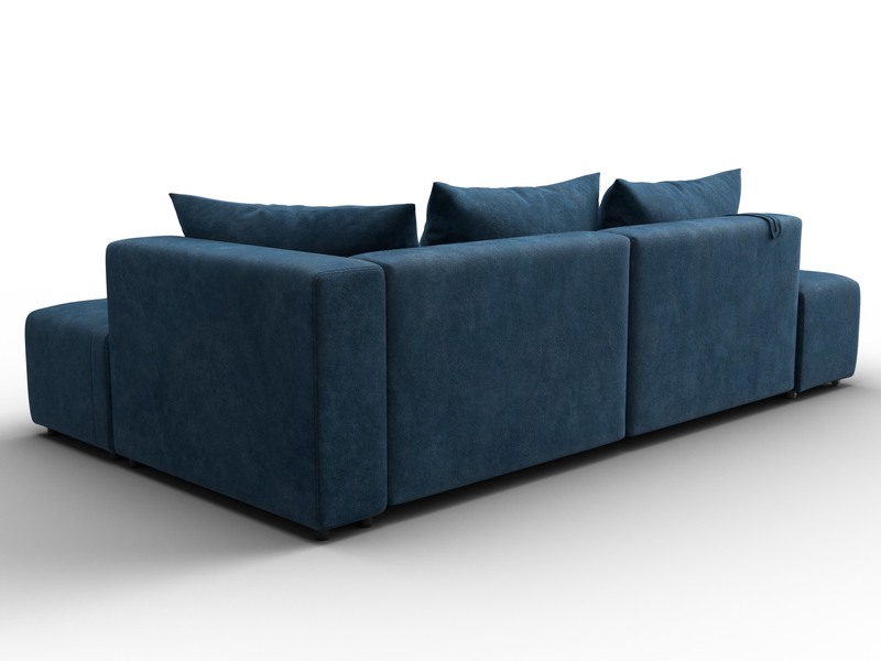 Диван угловой Лига-103 НПБ угол правый, Велюр, BRUT 11 синий