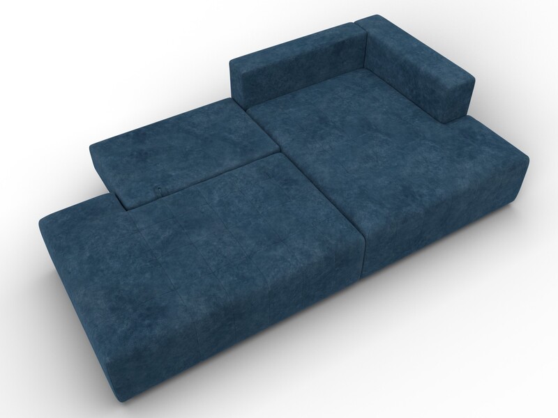 Диван угловой Лига-103 НПБ угол правый, Велюр, BRUT 11 синий