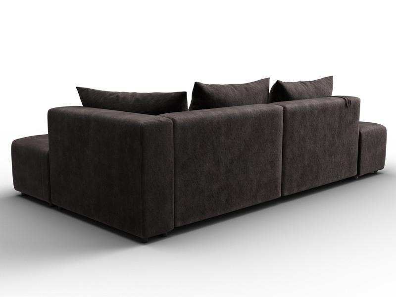 Диван угловой Лига-103 НПБ угол правый, Велюр, BRUT 17 коричневый