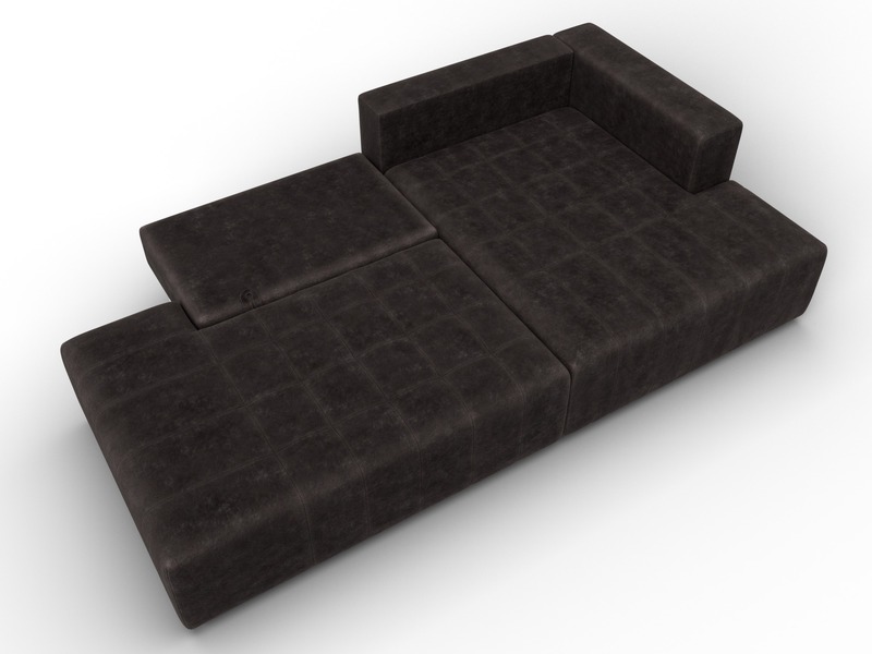 Диван угловой Лига-103 НПБ угол правый, Велюр, BRUT 17 коричневый