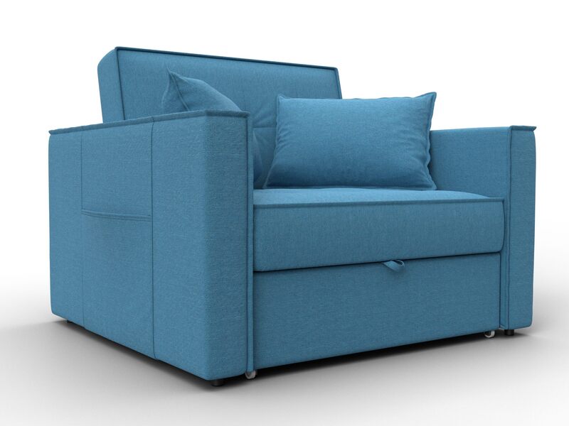 Кресло-кровать Лига-104 (80), Рогожка, Амур 10 голубой