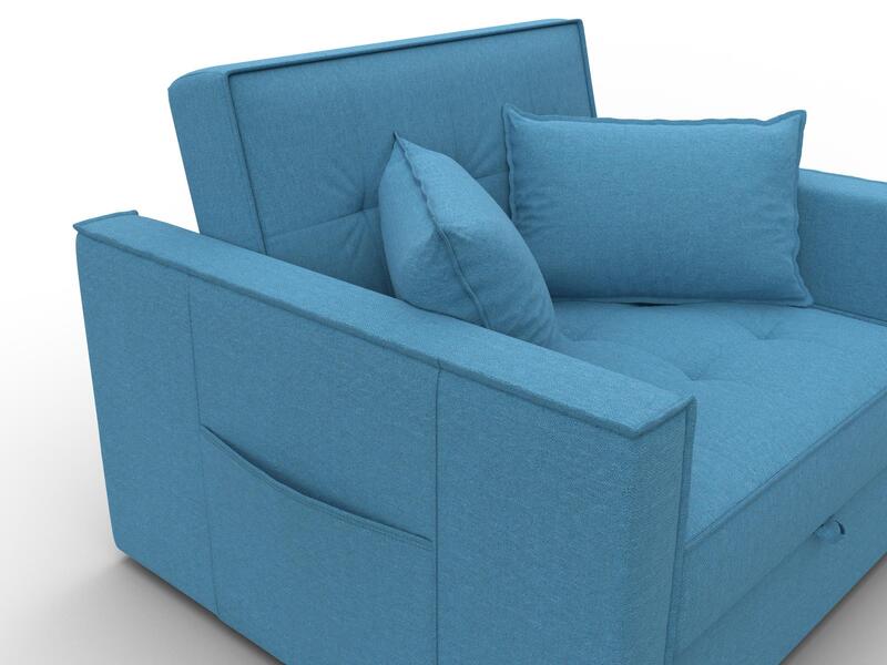 Кресло-кровать Лига-104 (80), Рогожка, Амур 10 голубой