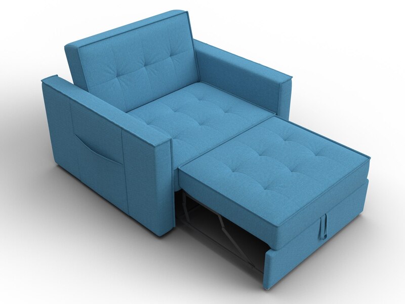 Кресло-кровать Лига-104 (80), Рогожка, Амур 10 голубой