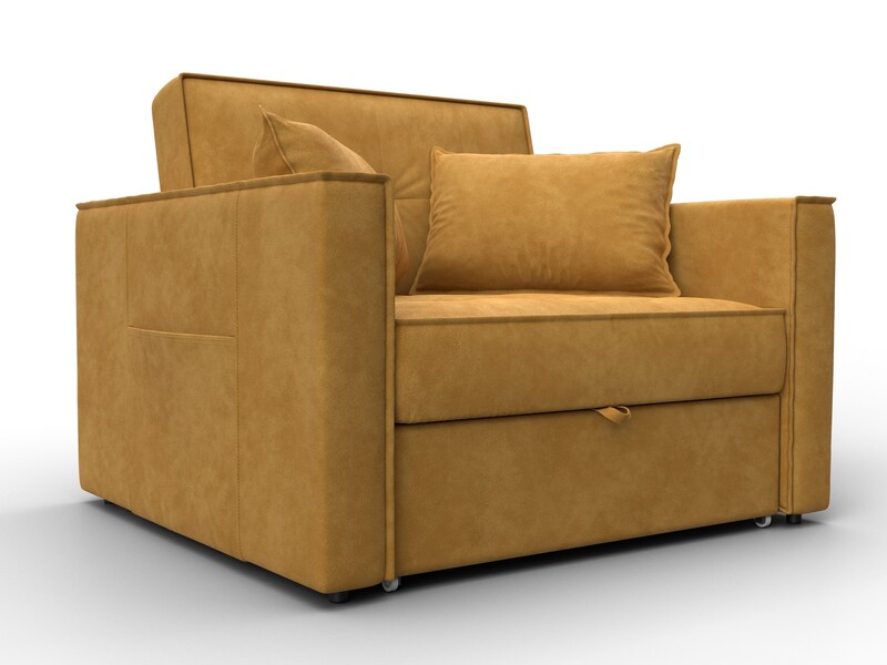 Кресло-кровать Лига-104 (80), Велюр, BRUT 10 желтый