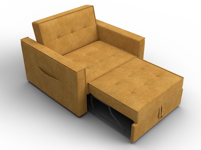 Кресло-кровать Лига-104 (80), Велюр, BRUT 10 желтый