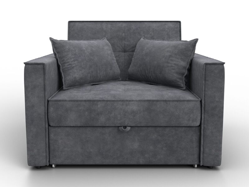 Кресло-кровать Лига-104 (80), Велюр, BRUT 16 темно-серый