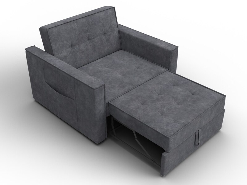 Кресло-кровать Лига-104 (80), Велюр, BRUT 16 темно-серый