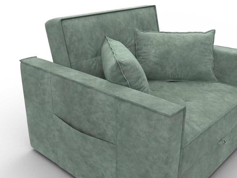 Кресло-кровать Лига-104 (80), Велюр, BRUT 08 зеленый