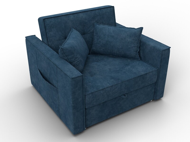 Кресло-кровать Лига-104 (80), Велюр, BRUT 11 синий