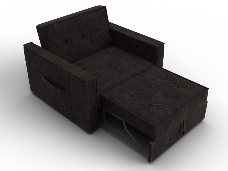 Кресло-кровать Лига-104 (80), Велюр, BRUT 17 коричневый