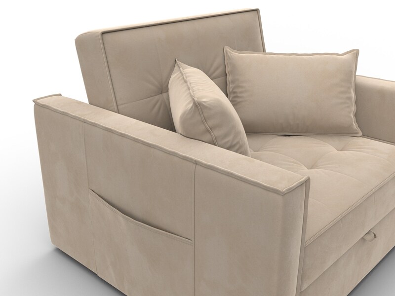 Кресло-кровать Лига-104 (80), Велюр, SEVEN 729 бежевый