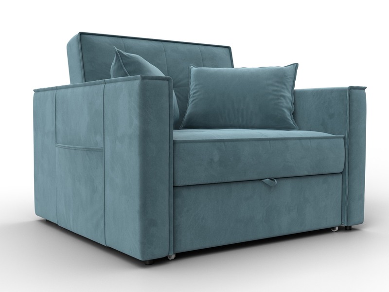 Кресло-кровать Лига-104 (80), Велюр, SEVEN 113 бирюзовый