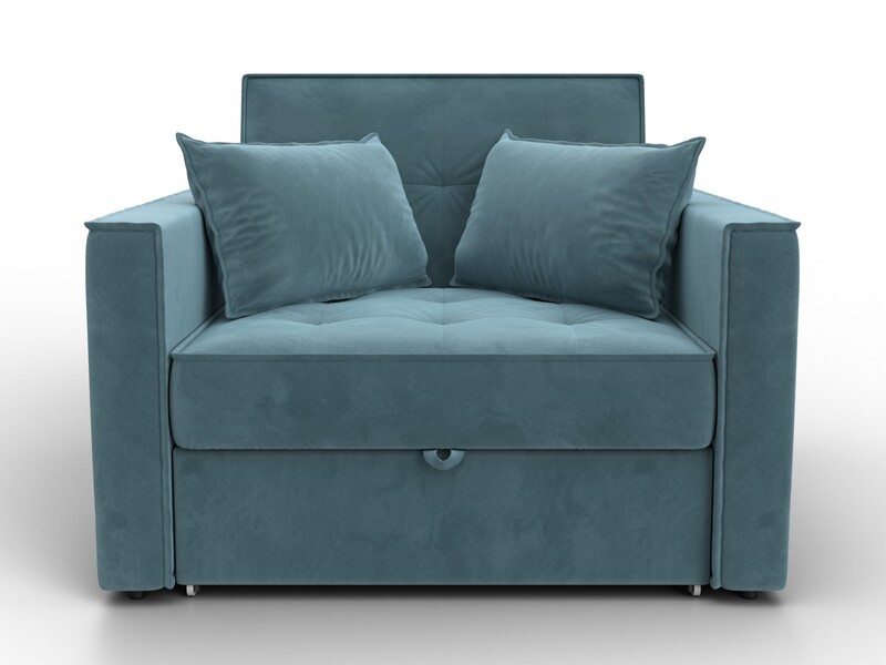 Кресло-кровать Лига-104 (80), Велюр, SEVEN 113 бирюзовый