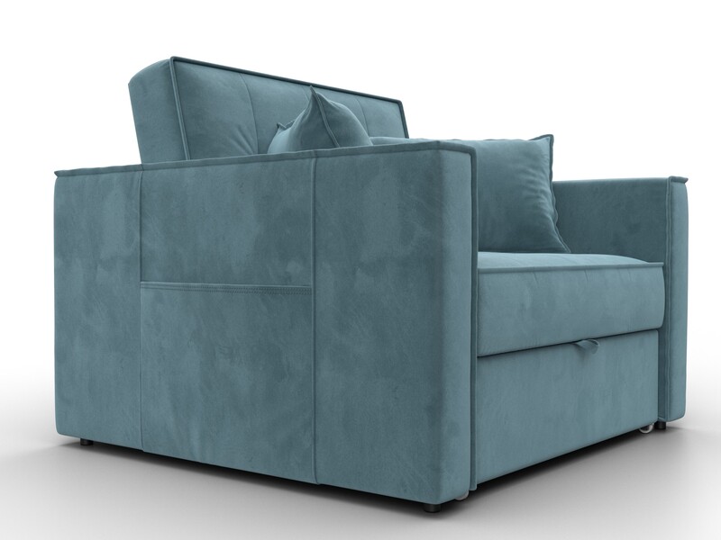 Кресло-кровать Лига-104 (80), Велюр, SEVEN 113 бирюзовый