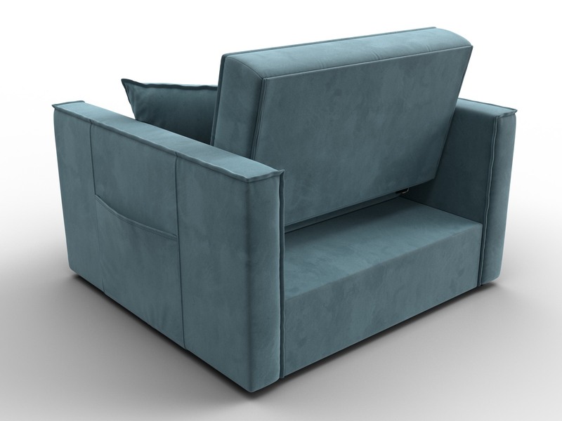 Кресло-кровать Лига-104 (80), Велюр, SEVEN 113 бирюзовый