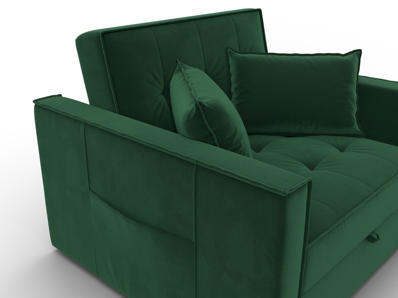 Кресло-кровать Лига-104 (80), Велюр, SEVEN 626 зеленый