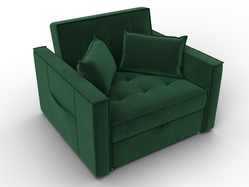 Кресло-кровать Лига-104 (80), Велюр, SEVEN 626 зеленый
