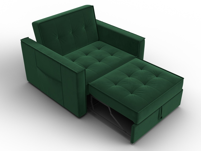 Кресло-кровать Лига-104 (80), Велюр, SEVEN 626 зеленый