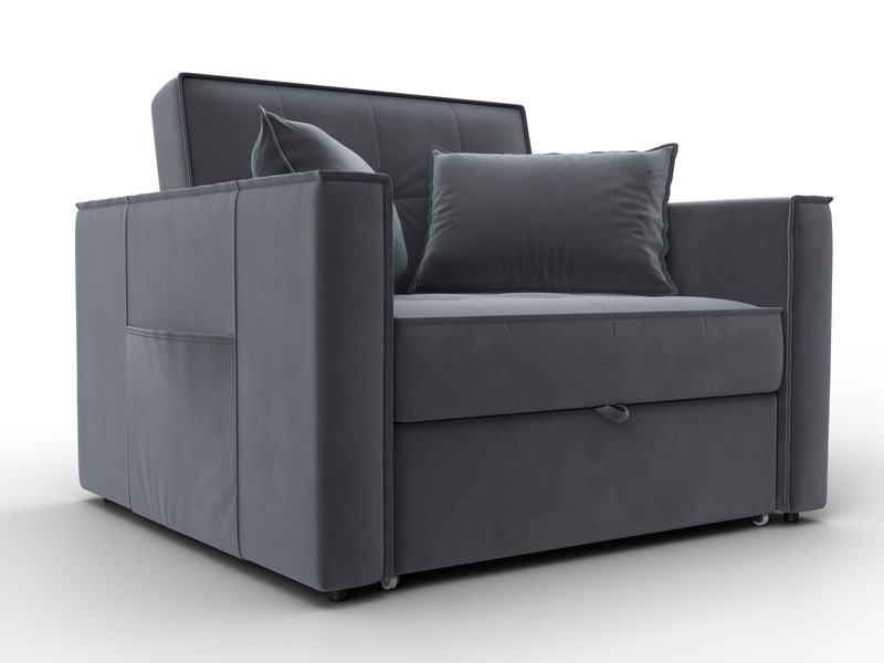 Кресло-кровать Лига-104 (80), Велюр, SEVEN 17 серый