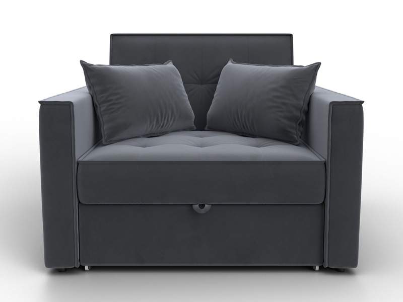 Кресло-кровать Лига-104 (80), Велюр, SEVEN 17 серый