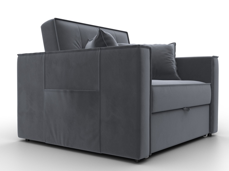 Кресло-кровать Лига-104 (80), Велюр, SEVEN 17 серый