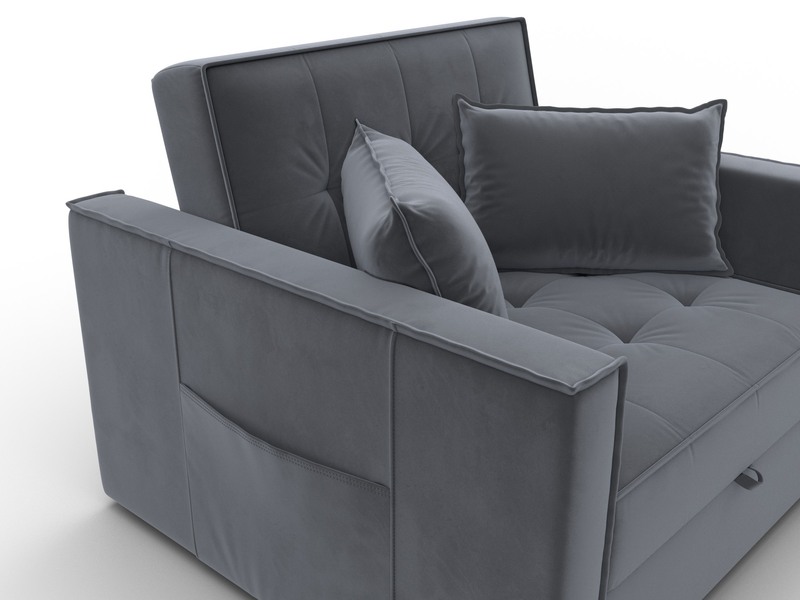 Кресло-кровать Лига-104 (80), Велюр, SEVEN 17 серый