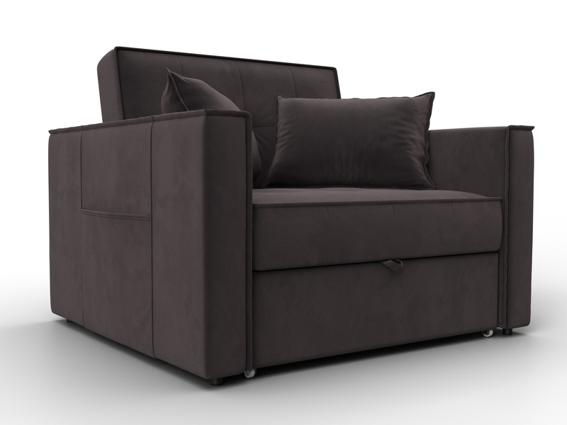 Кресло-кровать Лига-104 (80), Велюр, SEVEN 727 коричневый