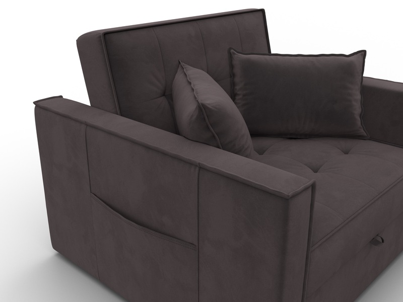 Кресло-кровать Лига-104 (80), Велюр, SEVEN 727 коричневый