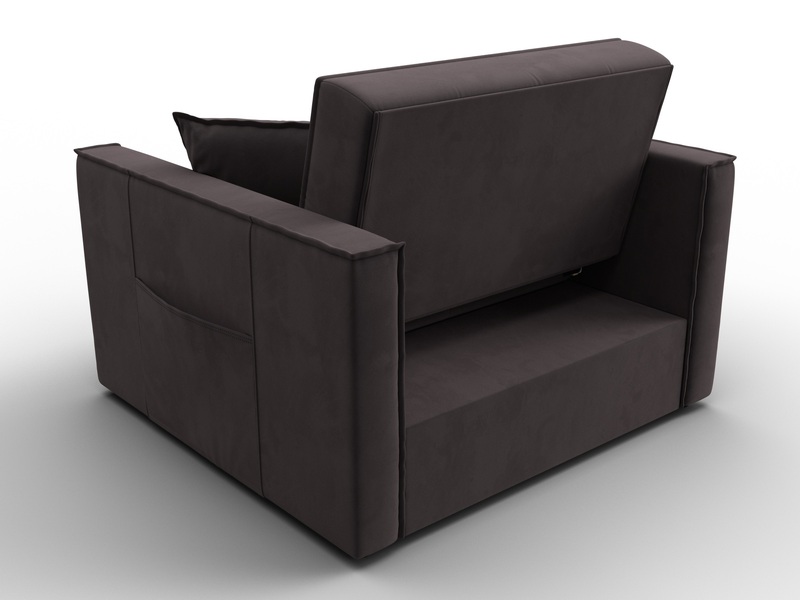 Кресло-кровать Лига-104 (80), Велюр, SEVEN 727 коричневый