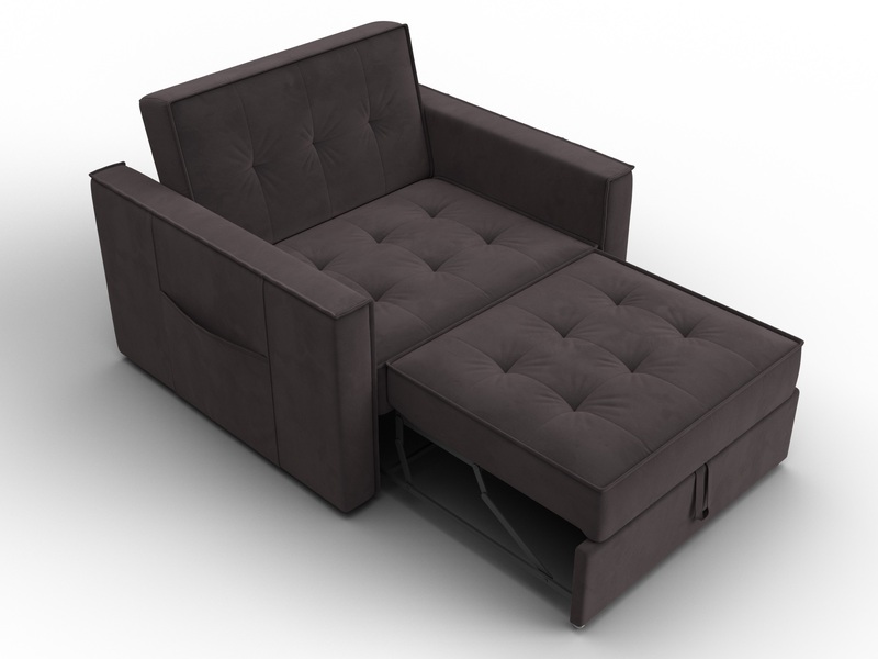 Кресло-кровать Лига-104 (80), Велюр, SEVEN 727 коричневый