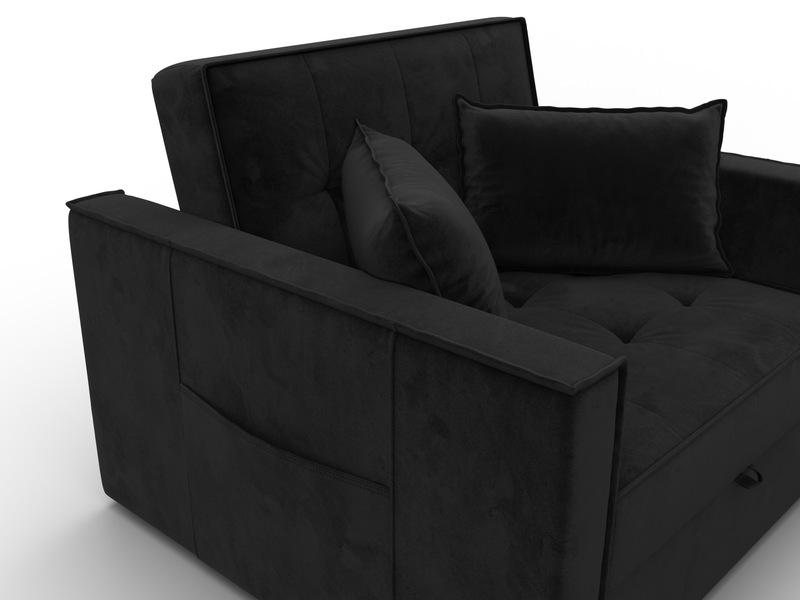 Кресло-кровать Лига-104 (80), Велюр, SEVEN 35 черный