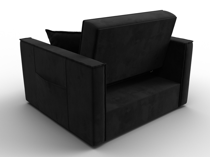 Кресло-кровать Лига-104 (80), Велюр, SEVEN 35 черный